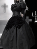 Robe Lolita Gothique Costume De La Comtesse Victoria À Volants Noir OP