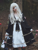 Robe Lolita Gothique Manches Longues Noir et Blanc Robe Lolita Noire Une Pièce