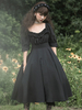 Robe Lolita Gothique OP Carol Manor Robe Lolita une pièce à demi-manches