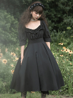 Robe Lolita Gothique OP Carol Manor Robe Lolita une pièce à demi-manches