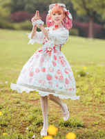 Robe Lolita JSK Bleu Ciel Clair Sans Manches Polyester Jupes Pull Lolita Doux