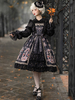 Robe Lolita JSK bordeaux sans manches nœuds volants jupes pull Lolita