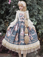 Robe Lolita JSK Classique Infanta Bride Vert Foncé Sans Manches Dentelle Douce Lolita Jumper Jupes