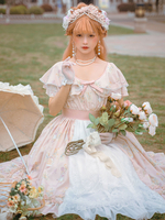 Robe Lolita Jsk classique Rose Rose Sans manches Long Lolita Jumper Jumper Jupes