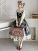 Robe Lolita JSK classique vert foncé sans manches à volants nœuds jupes pull Lolita