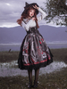 Robe Lolita JSK Noir Argent Sans Manches Noeuds Polyester Fibre Lolita Pull Jupes