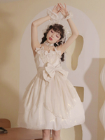 Robe Lolita Mignonne En Polyester À Bretelle Nœud