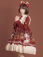 Robe Lolita Mignonne Robe Imprimée À Manches Longues