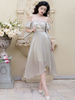 Robe Lolita OP à imprimé floral Robe à volants gris clair Lolita One Piece