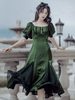 Robe Lolita OP À Lacets À Volants Robe Une Pièce Lolita À Manches Courtes Bordeaux