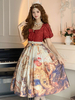 Robe Lolita OP Classique Arcs Perles Robes Lolita Manches Courtes Rouges