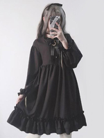 Robe Lolita OP Classique Black Bows Robes Lolita une pièce Déguisements Halloween