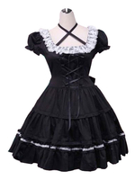 Robe Lolita OP Classique Dentelle Dentelle Volants Robes Lolita One Piece Déguisements Halloween