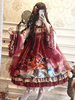 Robe Lolita OP classique rouge à manches longues arcs Polyester Lolita pull jupe ensemble de cape