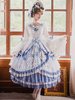 Robe Lolita OP classique Vivian Bows volants Robes Lolita une pièce avec Bonnet Déguisements Halloween