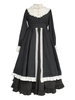 Robe Lolita OP Classique Volant Bouton De Dentelle Volants Noirs Lolita Robes One Piece Déguisements Halloween