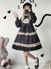 Robe Lolita OP Classique Volants Arc Dentelle Lolita Robes One Piece Déguisements Halloween