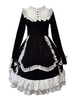 Robe Lolita OP Classique Volants Noir Volants Lolita Robes One Piece Déguisements Halloween