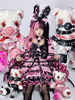 Robe Lolita OP Color Block à volants roses avec nœuds Robes Lolita One Piece