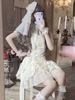 Robe Lolita OP de style chinois Eric White Ruffles Dentelle à manches courtes Tea Party Lolita One Piece Dress
