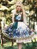 Robe Lolita OP jupe à manches longues olive arcs à lacets robes une pièce académique Lolita
