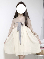 Robe Lolita OP style chinois en mousseline de soie brodé noeud Robe rose une pièce Lolita rose Déguisements Halloween