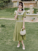 Robe Lolita OP verte en dentelle brodée Lolita robes une pièce