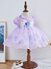 Robe Lolita pour enfants Robe de demoiselle dhonneur à manches bouffantes à imprimé étoiles de mer