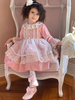 Robe Lolita pour enfants Robe de princesse à manches longues en dentelle