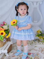 Robe Lolita pour enfants Robe tutu à manches courtes en dentelle