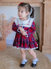 Robe Lolita pour enfants Robe tutu à manches longues à carreaux