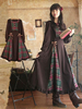 Robe lolita séduisante en coton marron foncée gothique Déguisements Halloween