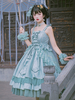 Robe Lolita Style Chinois Noeuds Sans Manches Polyester Style Chinois Imprimé Floral Ecru Blanc Style Chinois Lolita Élastique Réglable