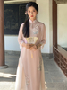 Robe Lolita Style Chinois Noué Demi Manches Polyester Style Chinois Imprimé Floral Rose Doux Style Chinois Lolita