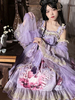 Robe Lolita Style Chinois Volants Sans Manches Polyester Style Chinois Imprimé Floral Bordeaux Style Chinois Lolita