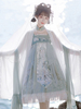 Robe Lolita Style Chinois Volants Sans Manches Polyester Style Chinois Imprimé Floral Vert Clair Style Chinois Lolita
