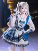 Robe Lolita Style Idole Mignonne Plaid Bleu Une Pièce