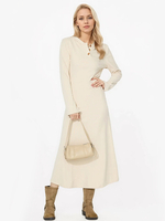 Robe longue à capuche Abricot Robe décontractée à manches longues de couleur unie pour femmes 2025