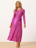 Robe Longue À Encolure En V Manches Longues Robe Longue Décontractée