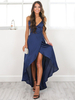 Robe longue 2021 Robe Femmes Maxi Robe Dentelles Spaghetti dos nu Robe longue plissée à volants