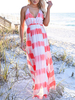 Robe longue de plage sans manches à rayures