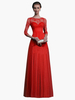 Robe longue dentelle unicolore