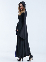 Robe longue Déguisements Halloween Costumes sorcière femme avec capuche Déguisements Halloween