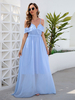 Robe Longue Femme avec Bretelles à Col Décolleté Coupe Cintrée Bas Evasée Unicolore