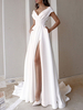 Robe Longue Femme avec Bretelles à Col V Coupe Cintrée avec Poches avec Fente Unicolore Robe Femme