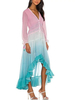 Robe Longue Femme Imprimé à Col V avec Manches Longues Amples Coupe Cintrée Bas Evasée Robe Maxi