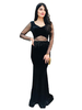 Robe Longue Femmes en Velours Côtelés à Col V avec Manches Longues Transparents avec Paillettes Moulante Sexy Robe Longue Femmes
