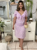 Robe Longue Imprimé Fleurie Femme avec Manches Courtes Amples à Col Décolleté en V à Lacets Coupe Cintrée avec Fente Bicolores Robe de Plage Robe Eté