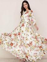 robe longue;robe femme;robe fleurie;robe chic;robe de plage;bon prix robe;robe ete