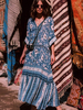 Robe Longueueueueueue Boho Robe Champêtre 2021 Col V Demi Manches Imprimée Robe D